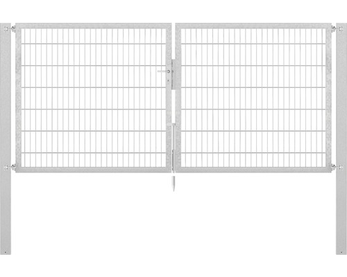 Stabgitter-Doppeltor ALBERTS Flexo Plus Typ 8/6/8 300 x 140 cm inkl. Pfosten 10 x 10 cm feuerverzinkt