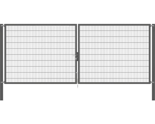 Stabgitter-Doppeltor ALBERTS Flexo Plus Typ 8/6/8 500 x 200 cm inkl. Pfosten 10 x 10 cm anthrazit