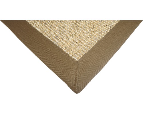 Detailansicht eines Sisalteppichs mit Bordüre