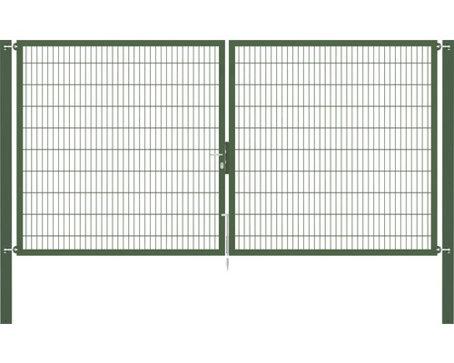 Stabgitter-Doppeltor ALBERTS Flexo Plus Typ 8/6/8 400 x 200 cm inkl. Pfosten 10 x 10 cm grün