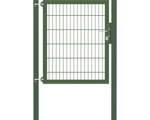 Stabgitter-Einzeltor ALBERTS Flexo Plus Typ 8/6/8 100 x 120 cm inkl. Pfosten 8 x 8 cm grün