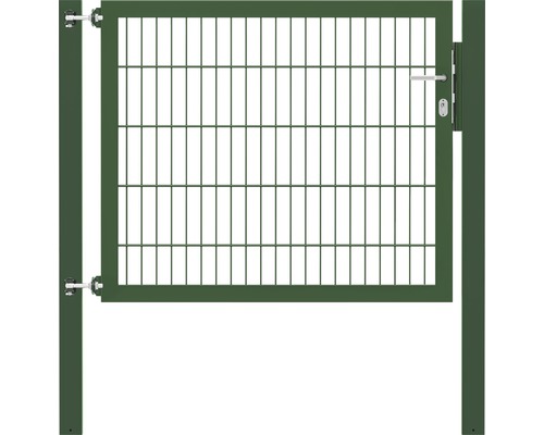 Stabgitter-Einzeltor ALBERTS Flexo Plus Typ 8/6/8 125 x 100 cm inkl. Pfosten 8 x 8 cm grün