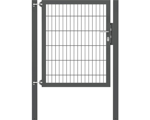 Stabgitter-Einzeltor ALBERTS Flexo Plus Typ 8/6/8 100 x 120 cm inkl. Pfosten 8 x 8 cm anthrazit