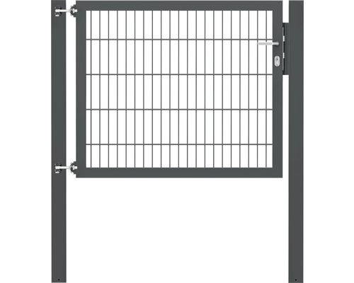 Stabgitter-Einzeltor ALBERTS Flexo Plus Typ 8/6/8 125 x 100 cm inkl. Pfosten 8 x 8 cm anthrazit