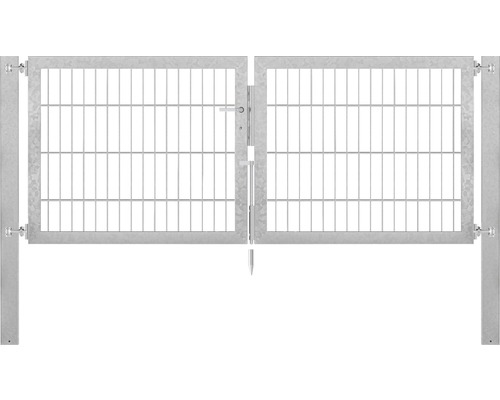 Stabgitter-Doppeltor ALBERTS Flexo Plus Typ 8/6/8 200 x 80 cm inkl. Pfosten 8 x 8 cm feuerverzinkt