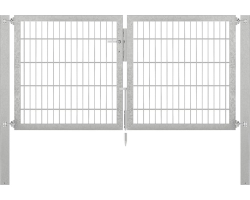 Stabgitter-Doppeltor ALBERTS Flexo Plus Typ 8/6/8 200 x 100 cm inkl. Pfosten 8 x 8 cm feuerverzinkt