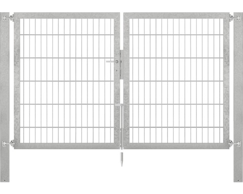 Stabgitter-Doppeltor ALBERTS Flexo Plus Typ 8/6/8 200 x 120 cm inkl. Pfosten 8 x 8 cm feuerverzinkt