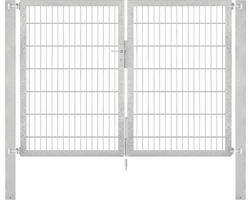 Stabgitter-Doppeltor ALBERTS Flexo Plus Typ 8/6/8 200 x 140 cm inkl. Pfosten 8 x 8 cm feuerverzinkt