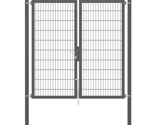 Stabgitter-Doppeltor ALBERTS Flexo Plus Typ 8/6/8 200 x 200 cm inkl. Pfosten 8 x 8 cm anthrazit