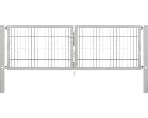 Stabgitter-Doppeltor ALBERTS Flexo Plus Typ 8/6/8 250 x 80 cm inkl. Pfosten 8 x 8 cm feuerverzinkt