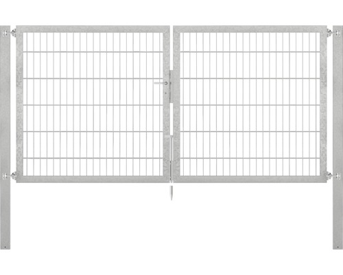 Stabgitter-Doppeltor ALBERTS Flexo Plus Typ 8/6/8 250 x 120 cm inkl. Pfosten 8 x 8 cm feuerverzinkt