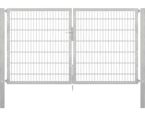 Stabgitter-Doppeltor ALBERTS Flexo Plus Typ 8/6/8 250 x 140 cm inkl. Pfosten 8 x 8 cm feuerverzinkt