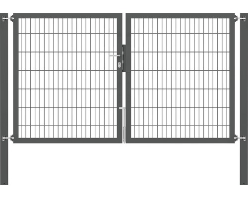 Stabgitter-Doppeltor ALBERTS Flexo Plus Typ 8/6/8 250 x 140 cm inkl. Pfosten 8 x 8 cm anthrazit