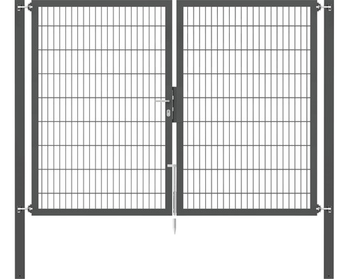 Stabgitter-Doppeltor ALBERTS Flexo Plus Typ 8/6/8 250 x 180 cm inkl. Pfosten 8 x 8 cm anthrazit