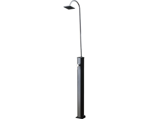 Solardusche 18L H 170 cm Aluminium verstellbarer Duschkopf zweiteilig Gartendusche mit quadratischem Duschkopf und Bedienungselement