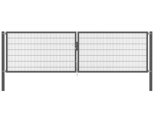 Stabgitter-Doppeltor ALBERTS Flexo Plus Typ 8/6/8 500 x 140 cm inkl. Pfosten 10 x 10 cm anthrazit