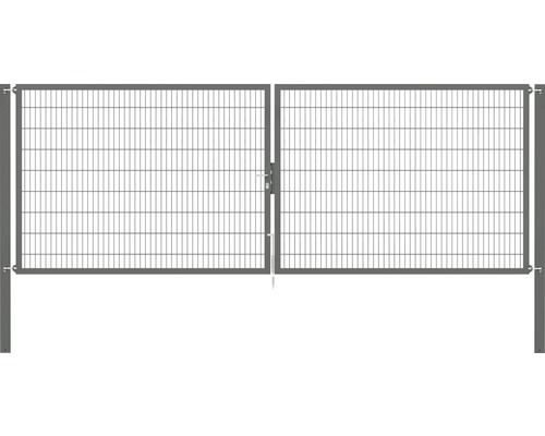 Stabgitter-Doppeltor ALBERTS Flexo Plus Typ 8/6/8 500 x 180 cm inkl. Pfosten 10 x 10 cm anthrazit