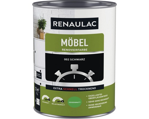 Renaulac Möbelfarbe, Renovierfarbe, 1 Liter, seidenmatt