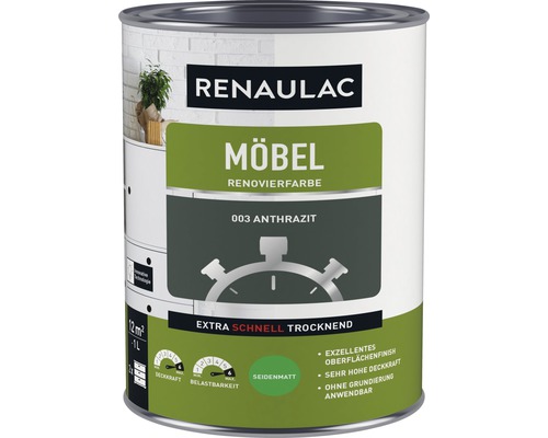 Renaulac Möbel Renovierfarbe Anthrazit in einer Dose