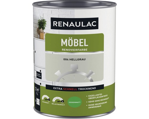 Renaulac Möbelfarbe Renovierfarbe 004 Hellgrau in Dose