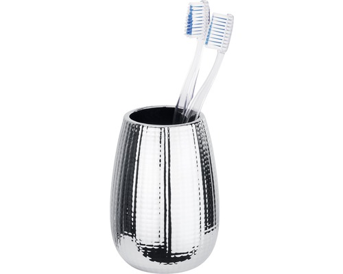 Zahnbürstenhalter aus Metall mit zwei Zahnbürsten