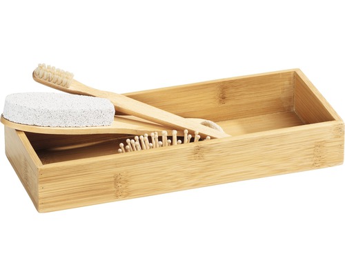 Badezimmer Set aus Bambus mit Bimsstein, Bürste und Massagebürste