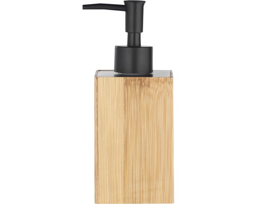 Seifenspender aus Bambus mit schwarzer Pumpe