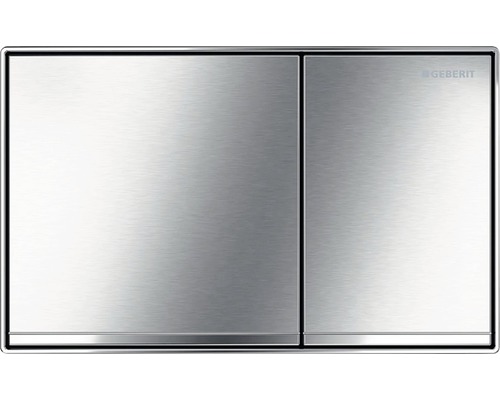Betätigungsplatte Geberit Sigma60 2-Mengentechnik chrom gebürstet Fertigbauteil Geberit Betätigungsplatte aus Edelstahl für Toilettenspülung