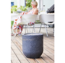 Gartenbrunnen "Zylinder LED" Polyresin grau