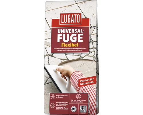 Lugato Fugenmörtel Universal-Fuge Flexibel anthrazit 5 Kg Lugato Universal-Fuge Flexibel Fugenmörtel Verpackung
