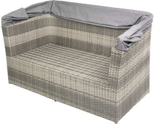Zweisitzer Gartenlounge aus Rattan mit Abdeckung