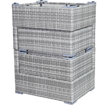 Stapelbarer Pflanzkasten aus Polyrattan für den Garten