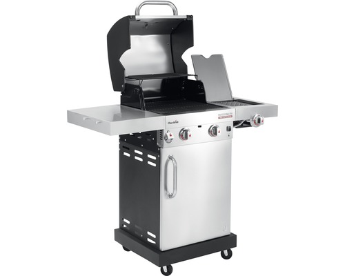 Gasgrill Char-Broil Professional PRO S 2 Cabinet 2 Brenner Edelstahl inkl. Ablage, Deckelthermometer, Fettauffangschale, Seitenablage, Warmhalterost, Grillrost Gusseisen Gasgrill mit offener Haube, Seitentisch und Unterschrank