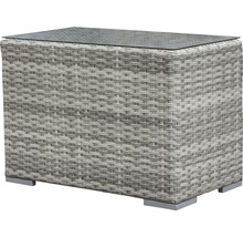 Gartentisch mit Glasplatte und Rattanstruktur