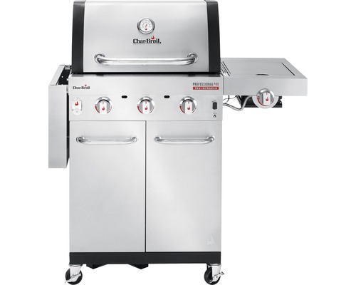 Char-Broil Gasgrill mit vier Brennern, Seitenbrenner, Temperaturanzeige und Rollen