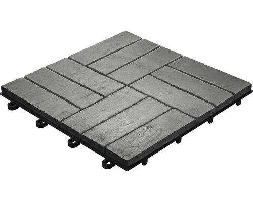 Terrassenfliese mit Schieferoptik und Klicksystem