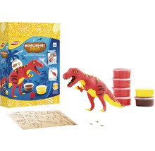 Joustra Dino Modellierset mit einer T-Rex Figur, Modellierformen und Modellierton