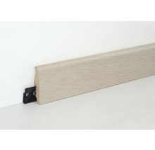 Sockelleiste mit Befestigungsclip zur Wandmontage.