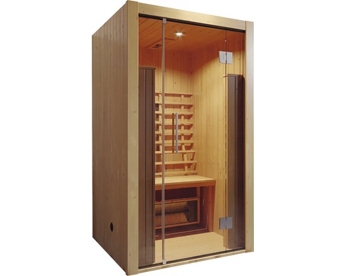 Infrarotkabine Weka Hamina 1 109,5x103,5x190 cm Holzsauna mit Glastür, Bänken und Regalen