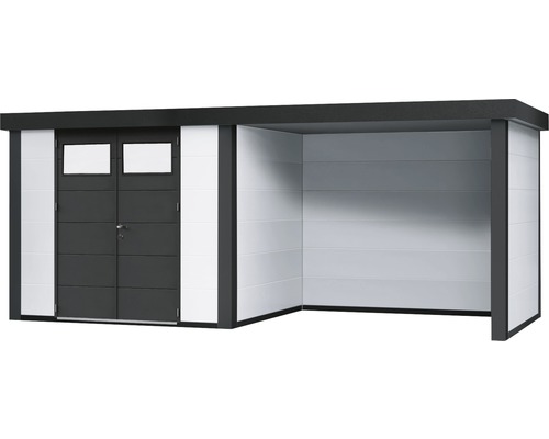 Gerätehaus mit Doppeltür und Anbau