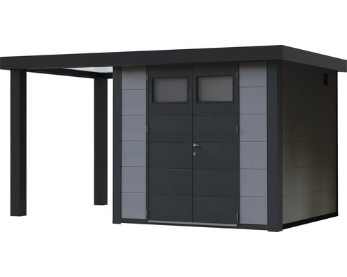 Gerätehaus mit Carport aus Metall