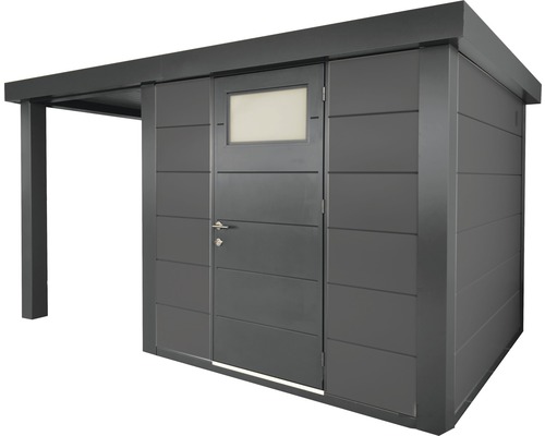 Metall Gerätehaus mit Anbau und Tür