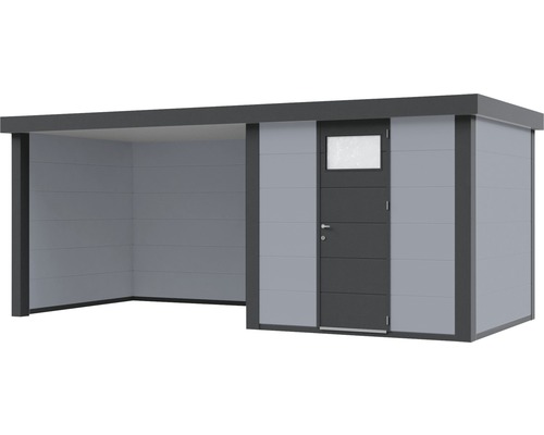 Modernes Gartenhaus mit Anbau und Tür