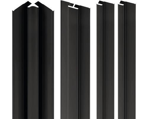 Profilset Schulte ExpressPlus Decodesign 2100 mm schwarz für 3 mm Duschrückwände