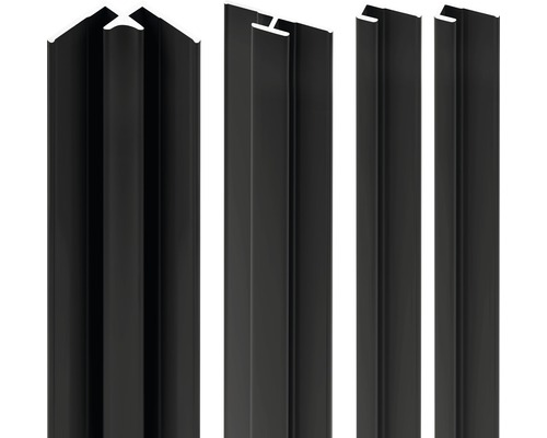 Profilset Schulte ExpressPlus Decodesign schwarz 2550 mm für 3 mm Duschrückwände