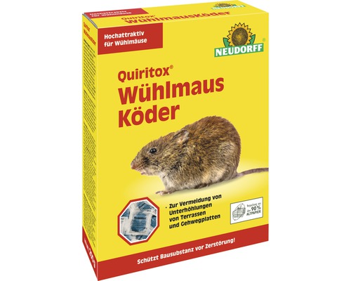 Wühlmausköder Neudorff Quiritox zur Verwendung in Köderbox, 200 g Quiritox Wühlmausköder Packung zum Schutz vor Wühlmäusen