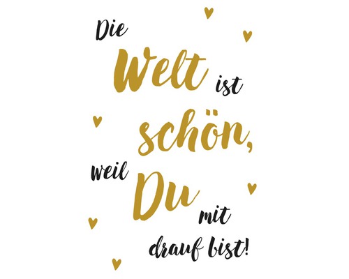 Klappkarte „Die Welt Ist Schön, Weil Du Mit Drauf Bist“ – A6, Mit Umschlag | Perfekt Zum Gratulieren & Danke Sagen