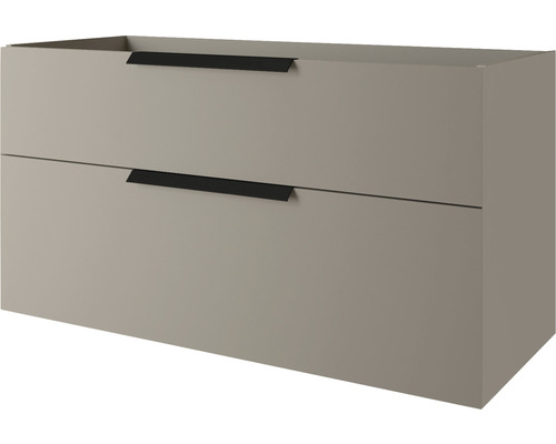 Waschbeckenunterschrank Baden Haus Urban 62x120x46 cm ohne Waschbecken grau matt Waschtischunterschrank mit zwei Schubladen
