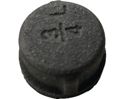 Schwarze Rohrkappe mit Gewindegröße dreiviertel Zoll