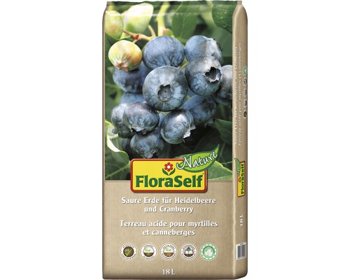 FloraSelf saure Erde für Heidelbeeren und Cranberry, 18 Liter